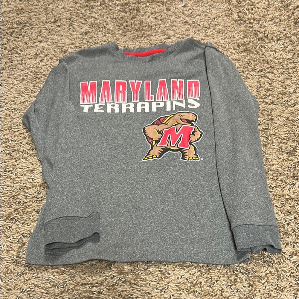 Maryland Terrapins Kids Gray Long Sleeve Shirt